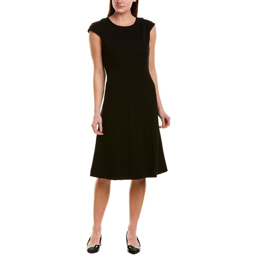 J. Crew • Cap Sleeve Ponte Knit Structured A-Line Dress Black Size 20